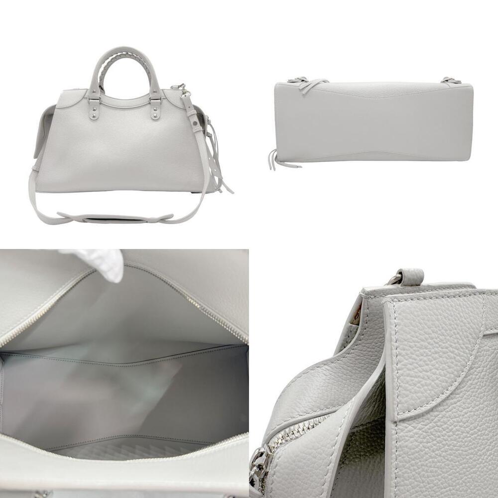 Balenciaga Neoclassical Leather Shoulder Bag Gray Silver - Picture 3 of 4